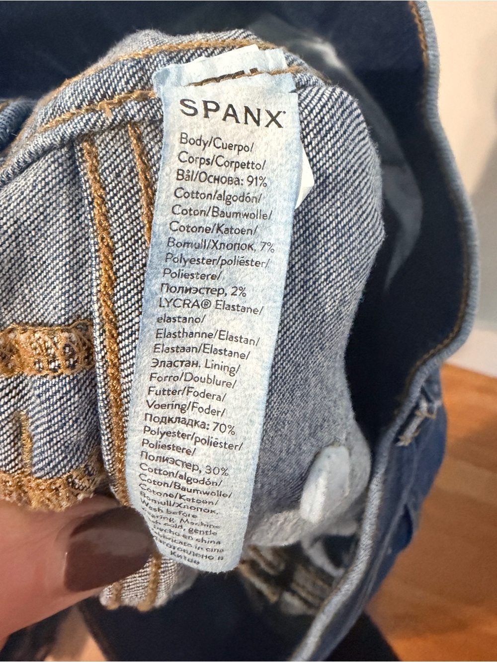 SPANX Ankle Skinny Jeans Size M Medium Midnight Shade Dark Wash Pull-On Shaping - Picture 8 of 10